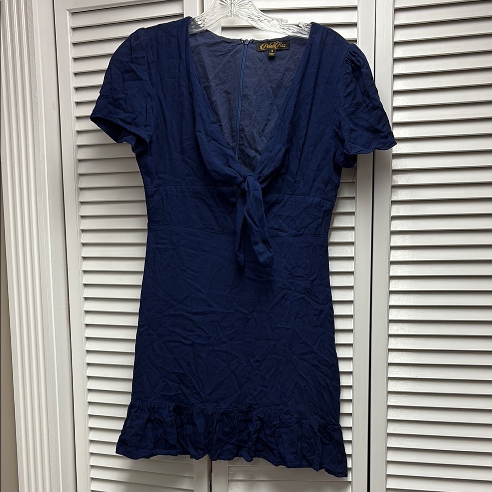 Chic Blue Short Sleeve Dress